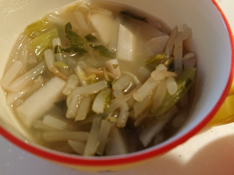 里芋もやしの白味噌スープ